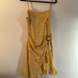 Yellow wrap dress